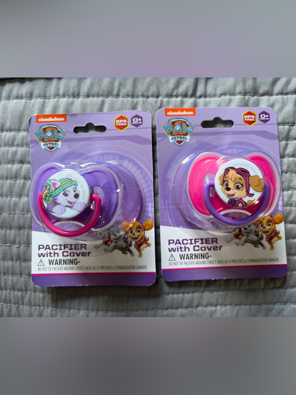 Paw Patrol Pink & Purple Pacifier Duo with Character Covers